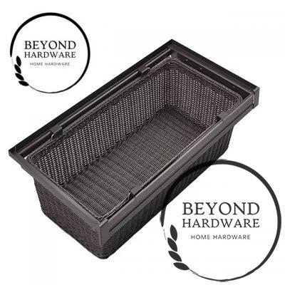 Pull-Out Cane Wardrobe Storage Basket with Soft-Close Slides