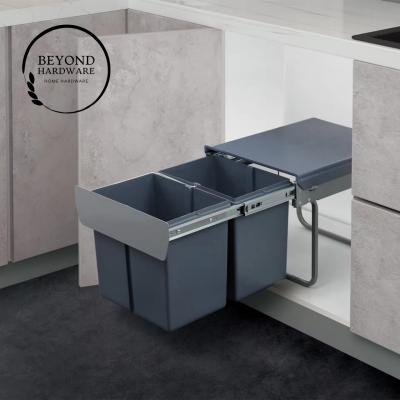 2*20 L Double-Bin Pull-Out Kitchen Trash Can with Lids